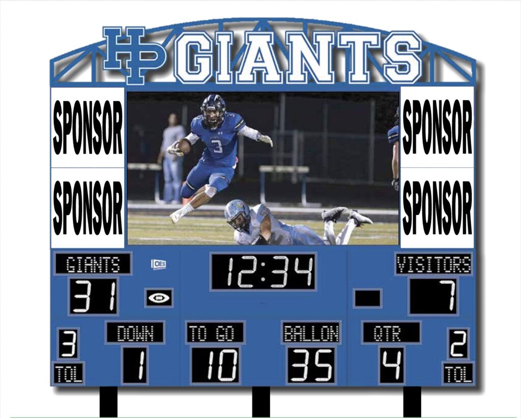 Football Field Scoreboard - 16' Wide Stadium Scoreboards